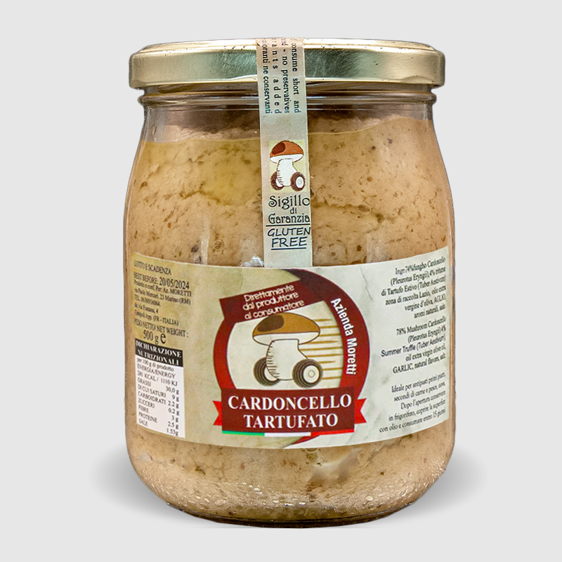 Cardoncello tartufato con fungo di grotta e tartufo nero del Lazio vasetto 500g
