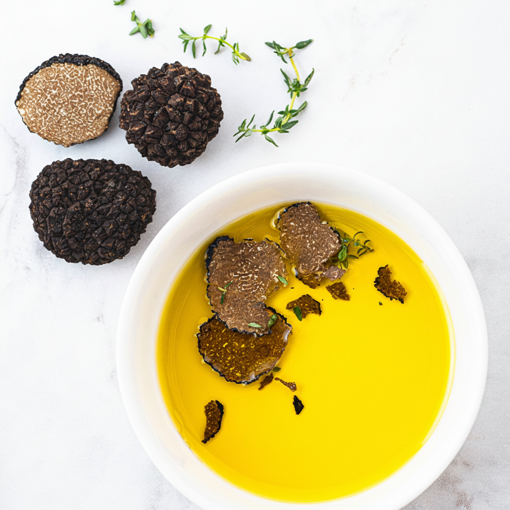 Ricette e utilizzo olio al tartufo nero del Lazio per condimenti gourmet