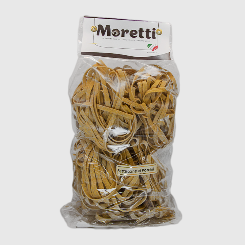 Fettuccine artigianali al porcino con funghi di prima scelta confezione 500g
