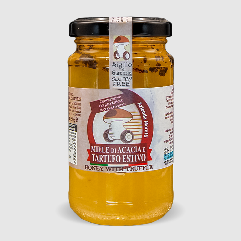 Miele al tartufo d'acacia con tartufo nero raccolto nel Lazio vasetto 250g
