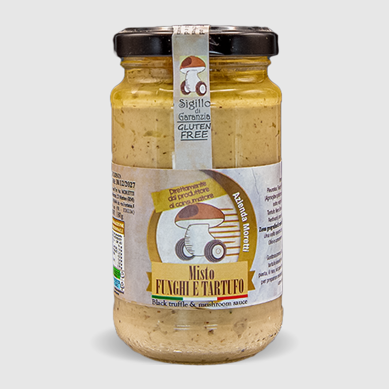 Misto funghi Pleurotus e Pioppino di grotta con tartufo nero Lazio vasetto 180g