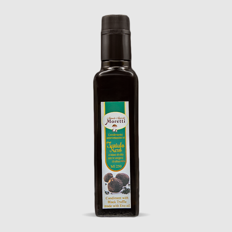 Olio al tartufo EVO con tartufo nero raccolto nel Lazio bottiglia 250ml
