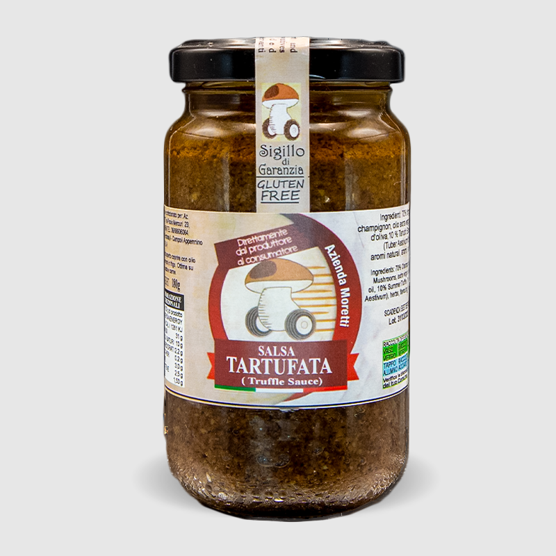 Salsa tartufata classica con champignon e tartufo nero raccolto nel Lazio vasetto 180g
